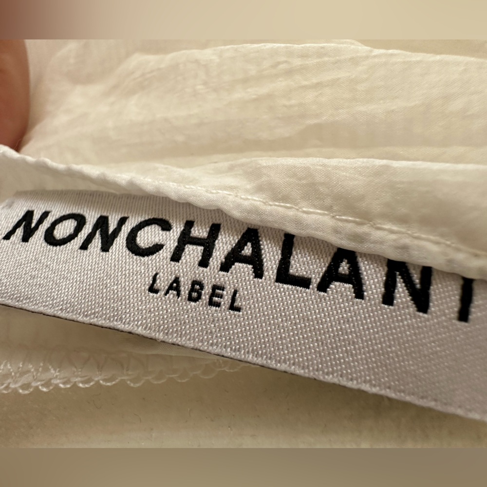 Nonchalant Label Long Sleeve Crop Top Blouse White Sheer Medium New - Picture 5 of 7
